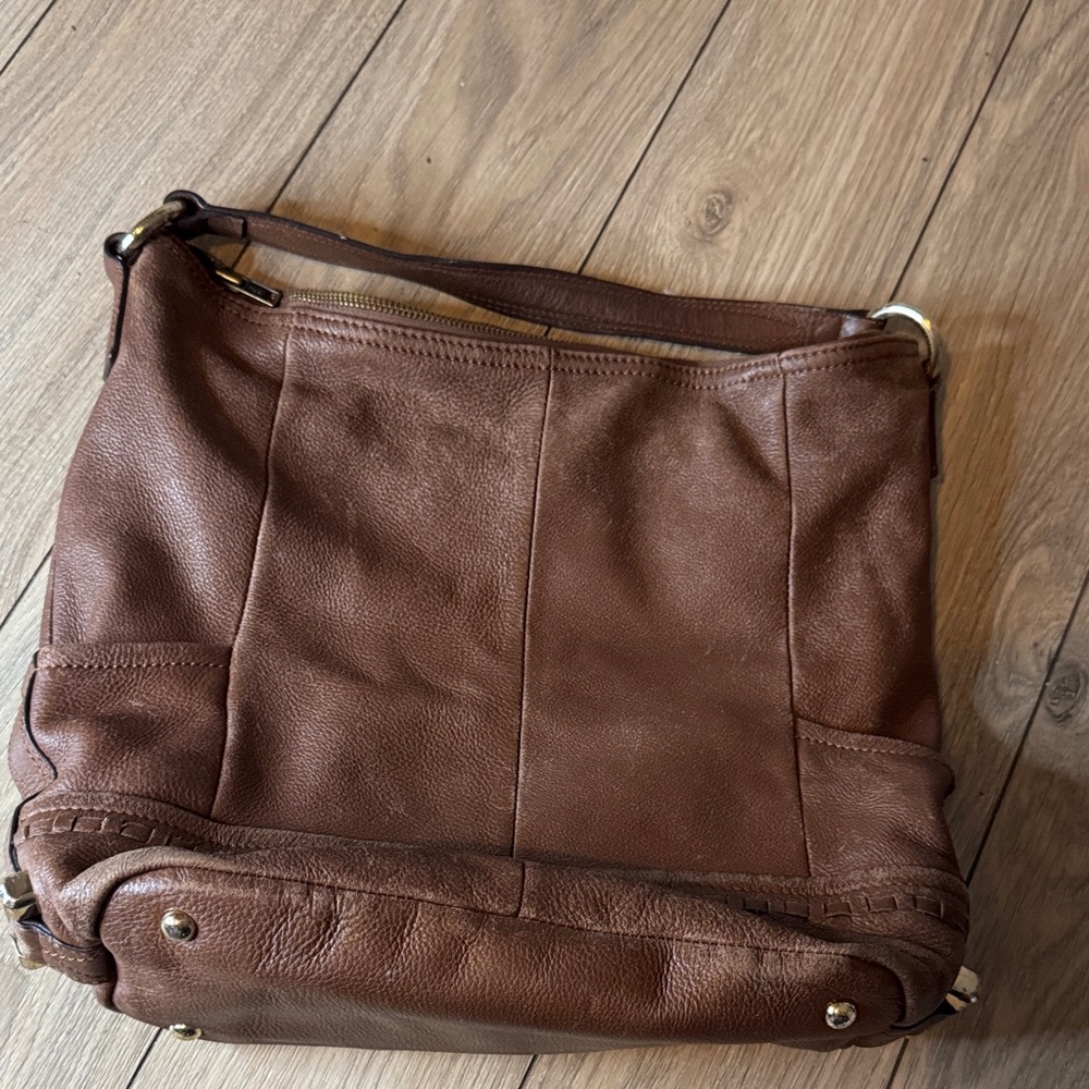 B. Makowsky Brown Leather Shoulder Bag